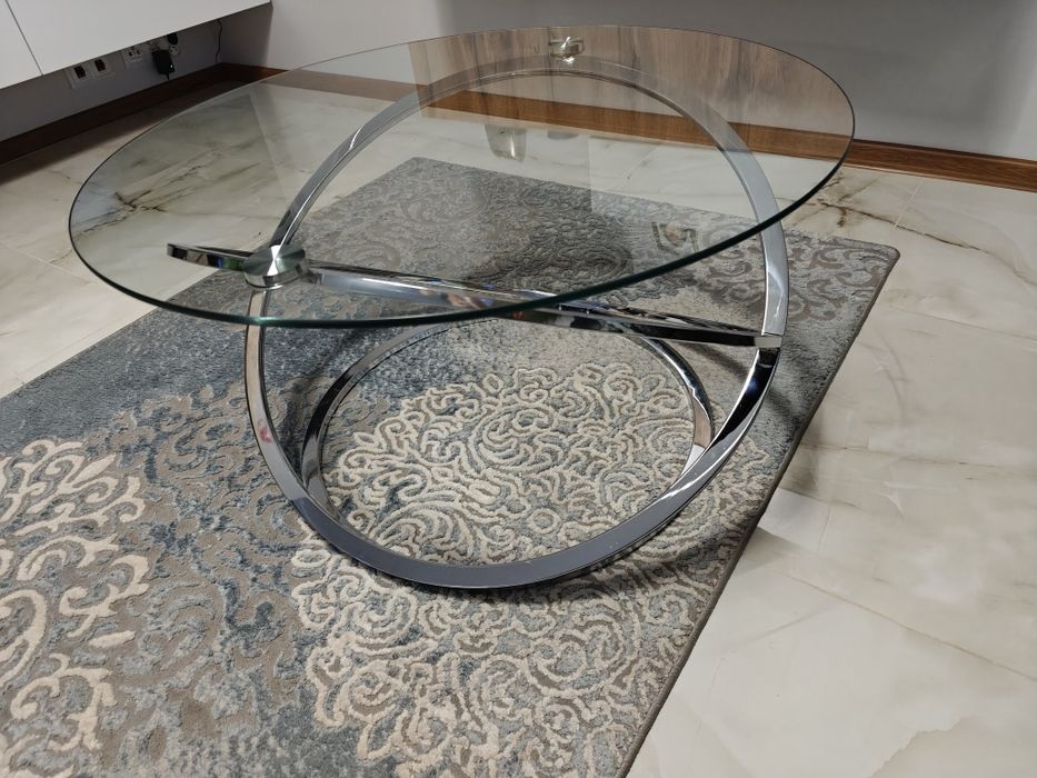 Stół szklany chrom połysk 80x45