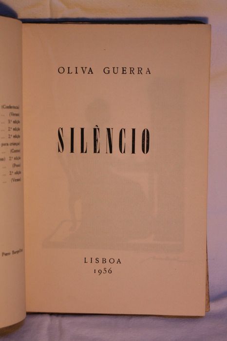 1ª edição de "Silêncio" (1956), de Oliva Guerra