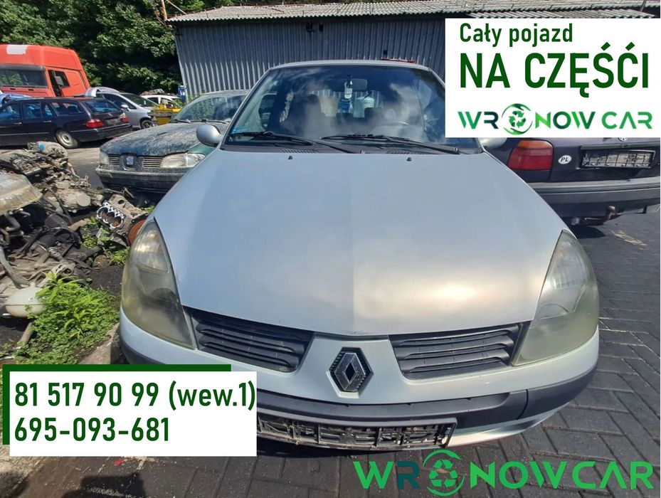 Renault Clio II (03-06r.) 1.5 DCI 81KM. Silnik K9K 702 - D283258 Skrzynia JC5 128 - C192478 lakier MV632 - GREY BOREAL BC.Cały na części.GWARANCJA !!! Przód Tył Zestaw Komplet Drzwi Klapa Zderzak Błotnik Maska Grill Atrapa Szyba Pas Lampa Lusterko Boczki
