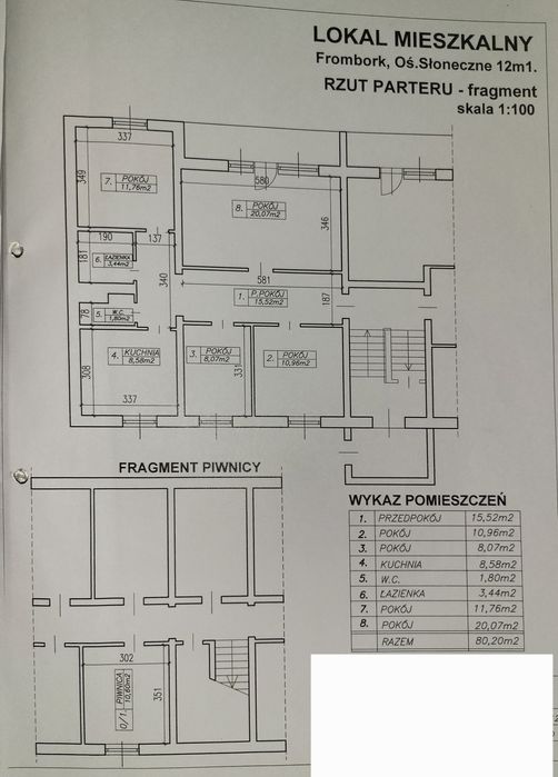 Frombork mieszkanie 4-pokojowe z potencjałem