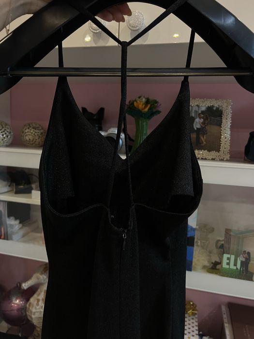 Sukienka czarna maxi wizytowa błysząca Dursi r. XS