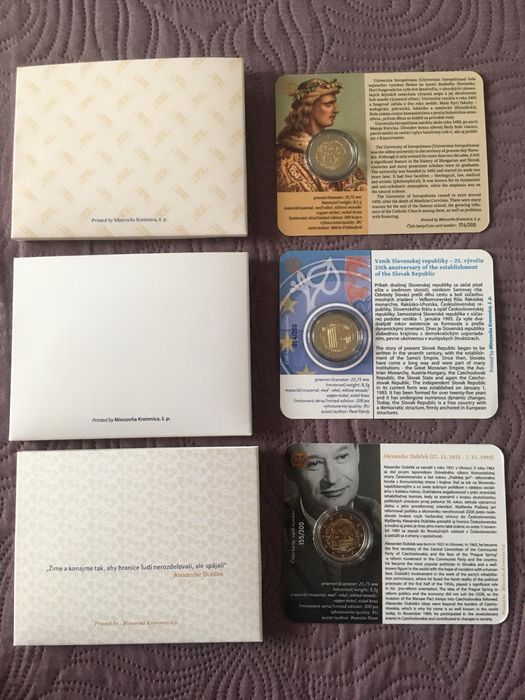 2 euro Coincard Eslovaquia com assinatura autor
