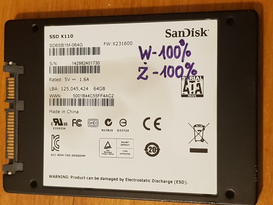 SanDisk X110 64GB MLC SATA III 2.5'' SD6SB1M-064G