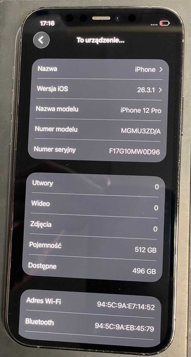 iPhone 12, Pro, Graphite, 512GB BAT. 100%