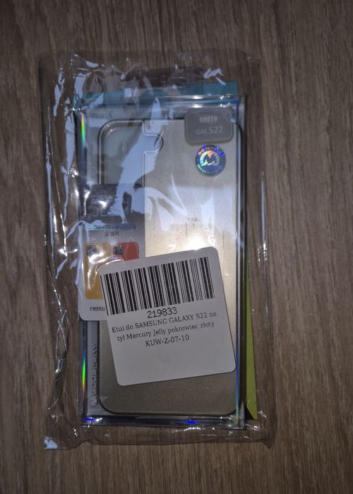 Etui złote i szkło do Samsung S22