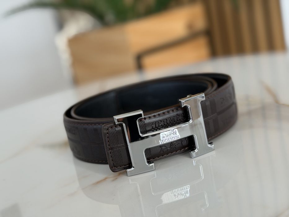 Pasek H Hermes brąz Premium Monogram