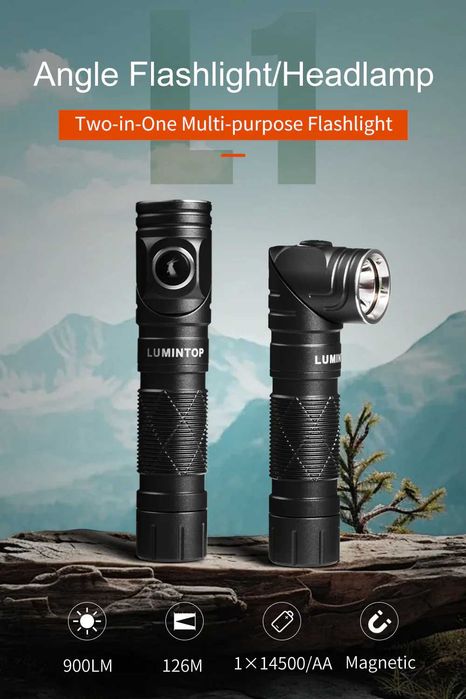 LUMINTOP L1 Ліхтар з Поворотною Головою (900 Люмен 126 Метрів) Магніт