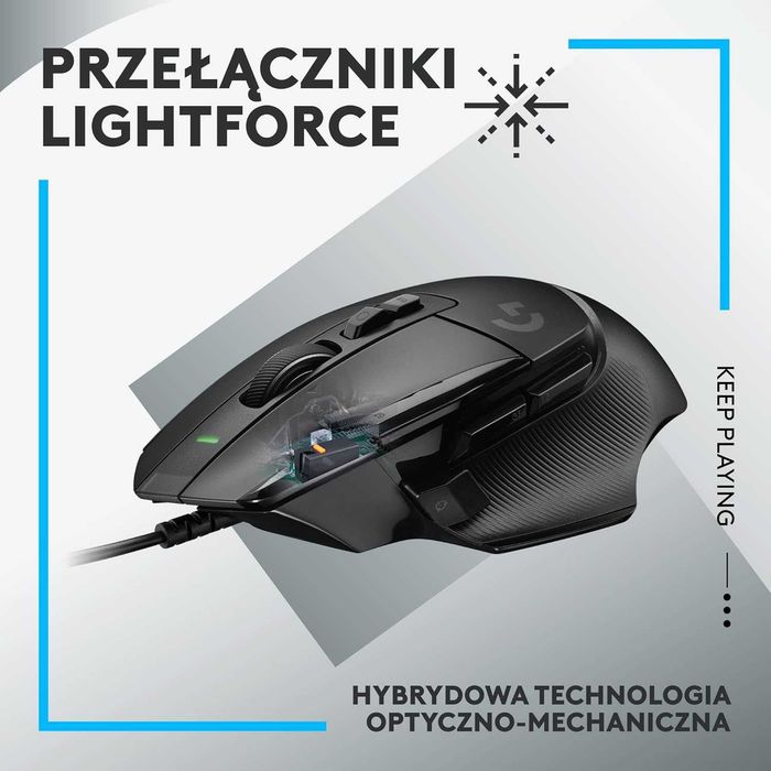 Mysz gamingowa Logitech G502X HERO 25K, 11 przycisków, RGB LIGHTSYNC