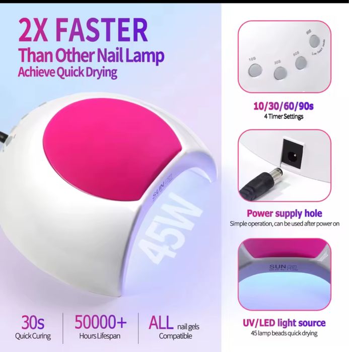 Лампа для ногтей 48 Вт. Сушилка для гель-лака