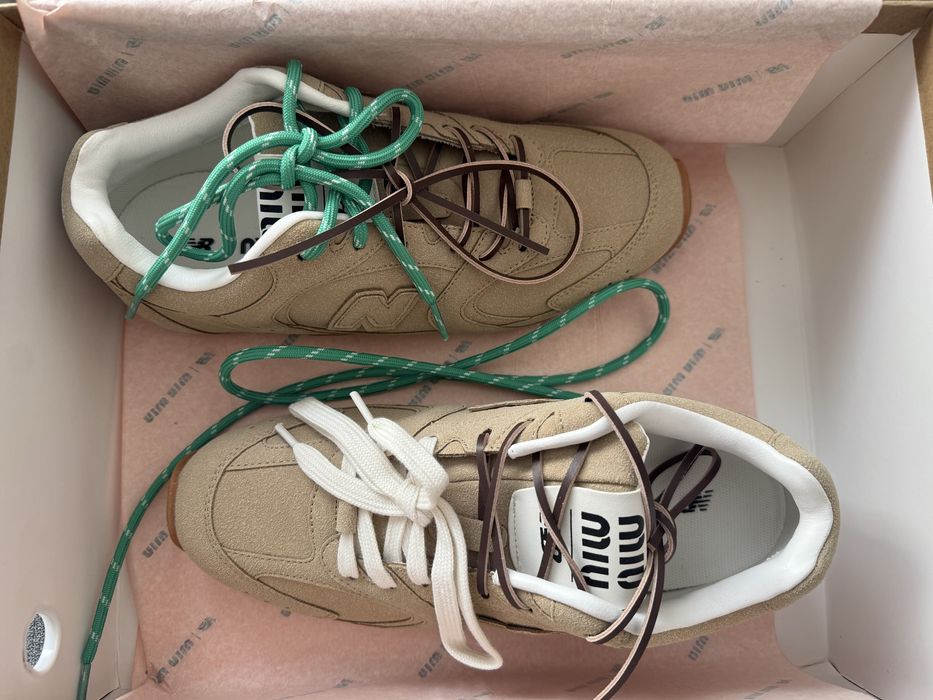 New Balance Miu Miu snekersy buty beżowe