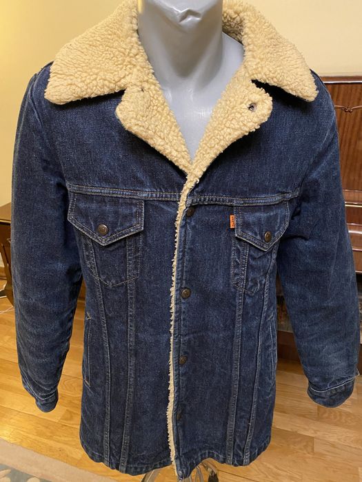 Levis Sherpa unikat orange tab kurtka katana ocieplana jeans