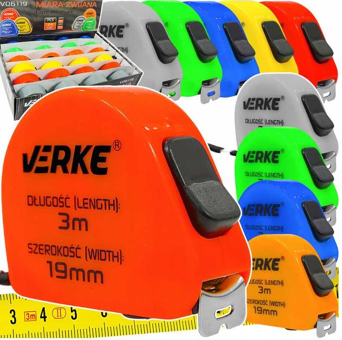 ZESTAW METRÓWKA Ręczna Miarka Metr Zwijany Taśma Miernicza Miara 3M