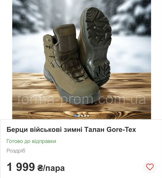 Берци  зимові Талан Gore-Tex(45 р.)