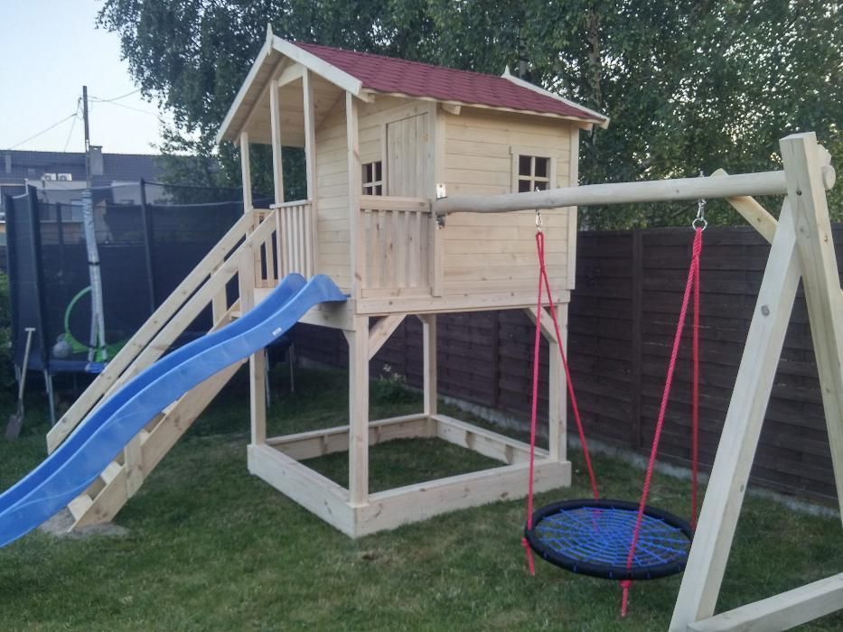 Plac zabaw Wojtek  domek dla dzieci huśtawki ogrodowe