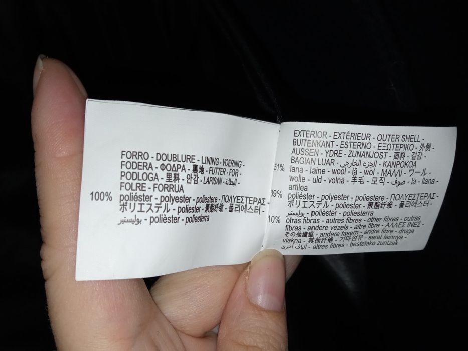 ZARA wełna XS-S jak M-L nowy płaszcz 51% granatowy oversize