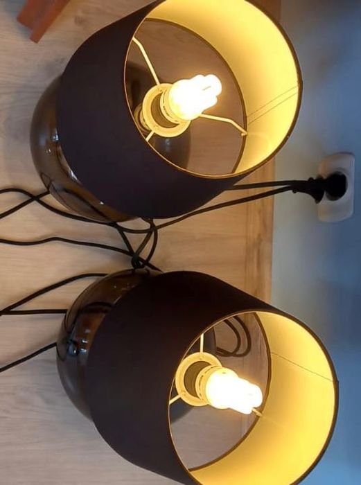 Lampa design czarna 2 szt. abażur