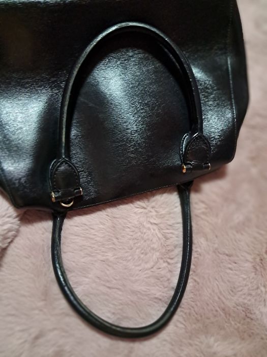 Ralph Lauren RLL black czarna torebka do ręki średnia  saffiano