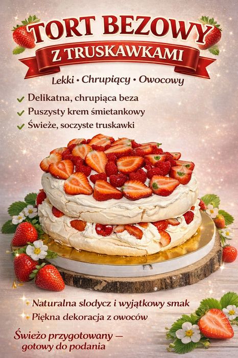 Beza Pawłowa Tort bezowy PRZEPYSZNIE TANIO