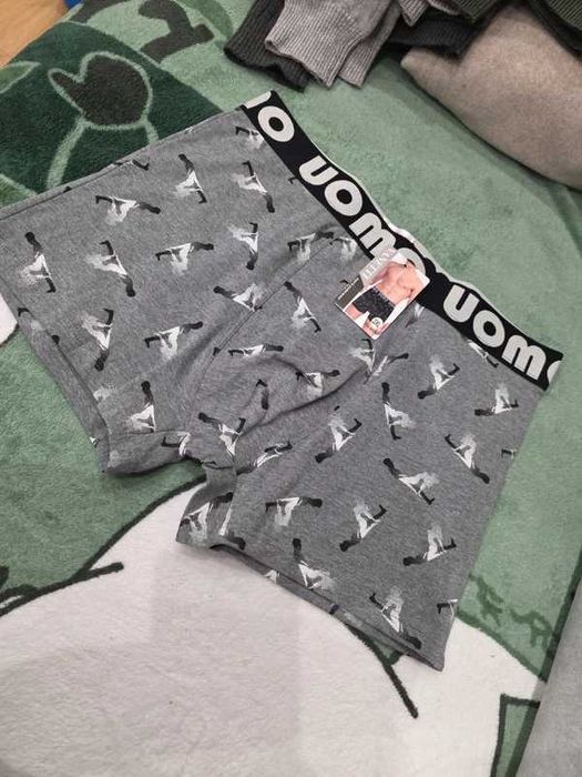 Szare bokserki męskie we wzory 2XL