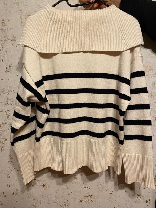Sweter damski ciepły miękki w paski Zara