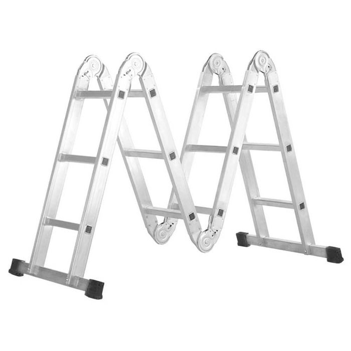 Nova Escada Multiposicional em Aluminio 12 Degraus 6 Articulacoes