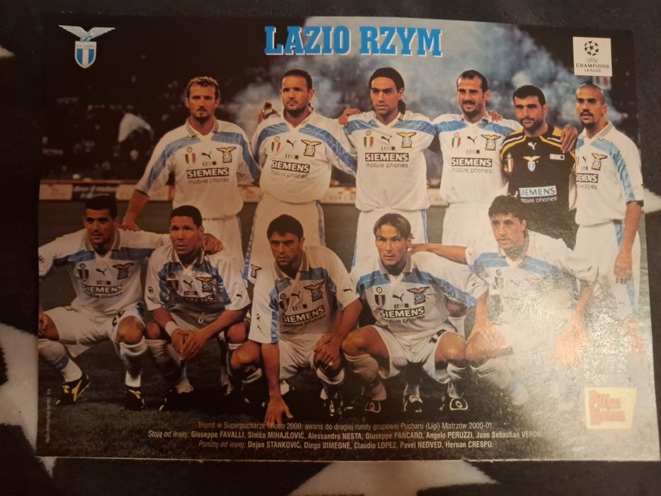 Zestaw Retro Plakatów Lazio Rzym Nedved Crespo Komplet 5 szt.