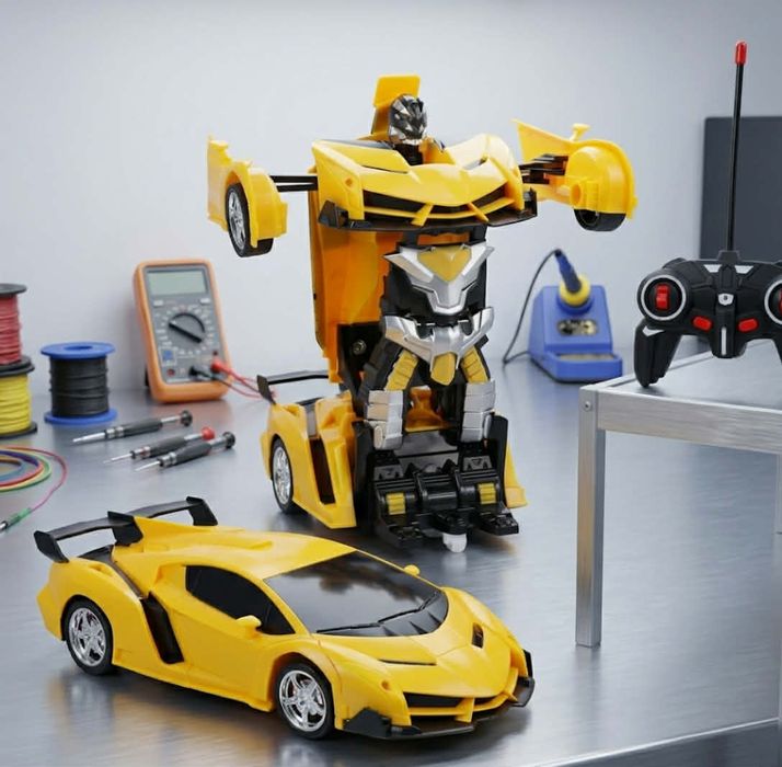 Samochód Zdalnie Sterowany 2w1 Auto-Robot Zabawka dla Dziecka Led Auto