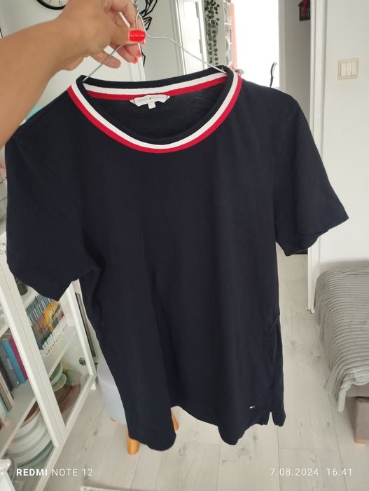 T-shirt granatowy Tommy Hilfiger damski
