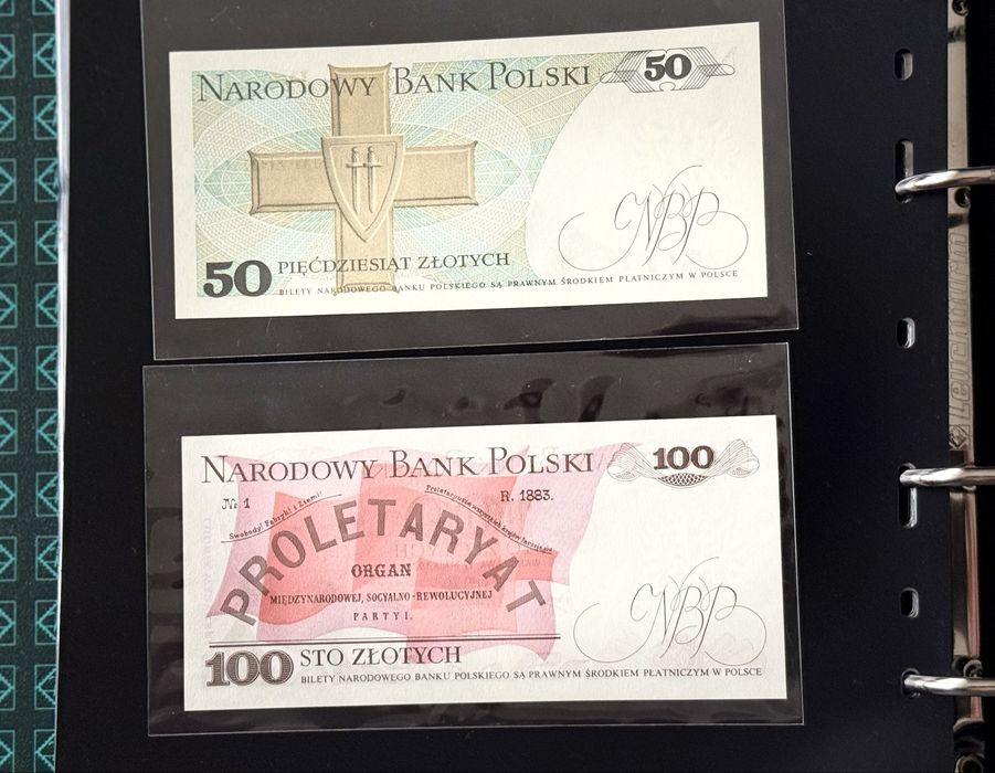 Banknoty PRL 50 zł. 1975 + 100 zł. 1976 UNC