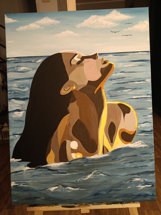 Obraz kobieta w wodzie