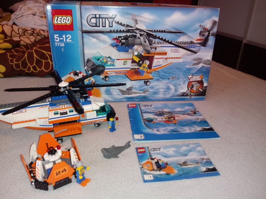 Lego 7738 Helikopter i tratwa ratunkowa straży przybrzeżnej 100%