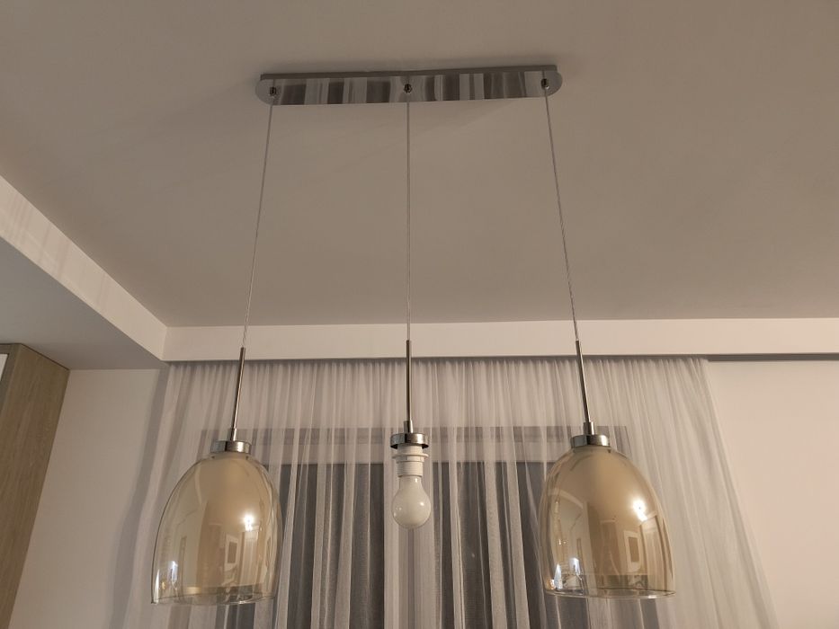 Lampa wisząca ALFA herbaciana jeden klosz uszkodzony