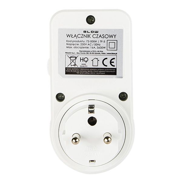 Analogowy programator czasomierz do gniazdka 230V Blow 72-008#