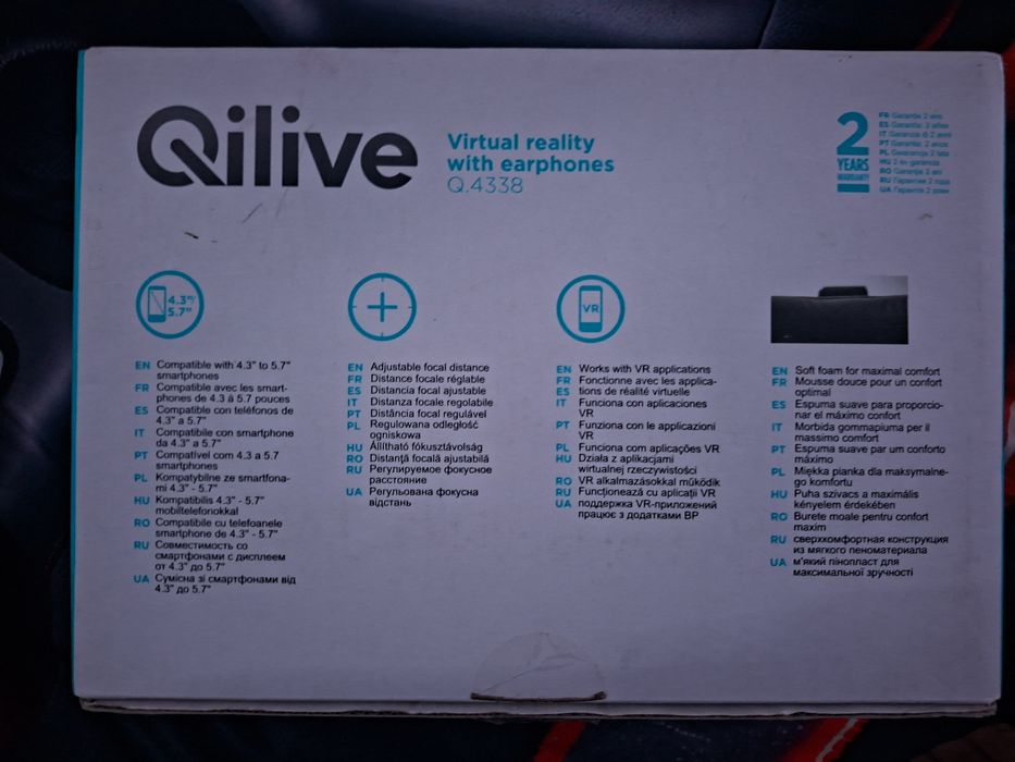 Óculos Realidade Virtual (VR) Qilive Q.4338 com Auriculares Integrados
