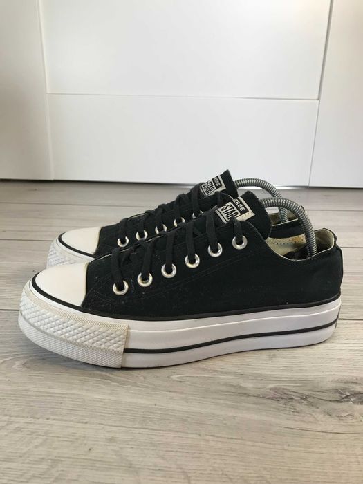 Buty Converse All Star czarne niskie na platformie rozm. 37,5
