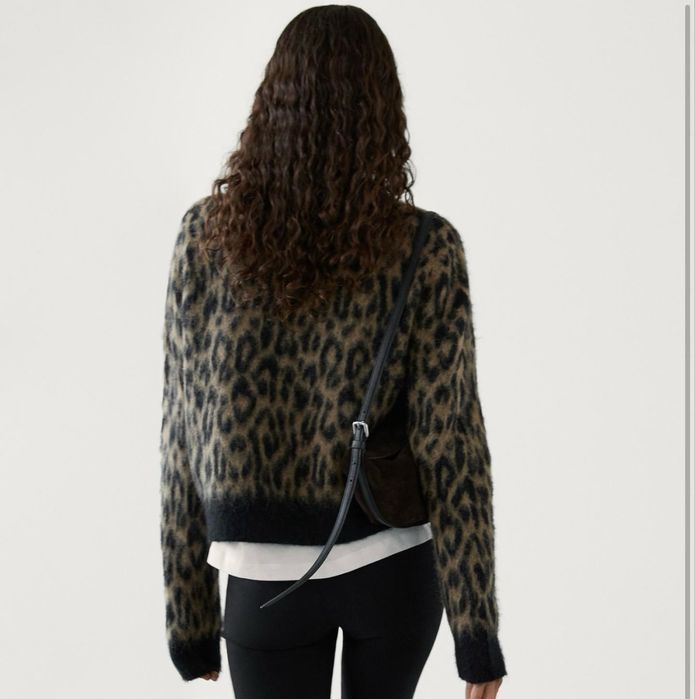 Светр вовняний Massimo Dutti леопард, шерстяной свитер
