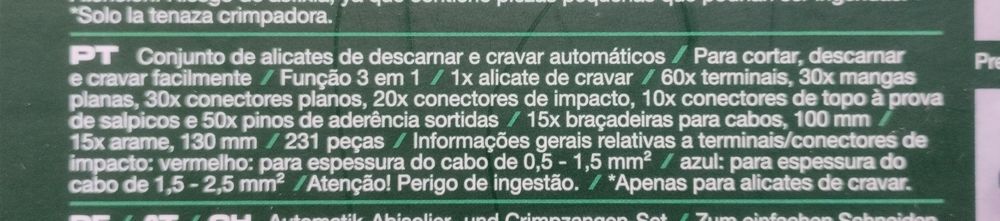 Alicate de cravar Parkside Novo em caixa