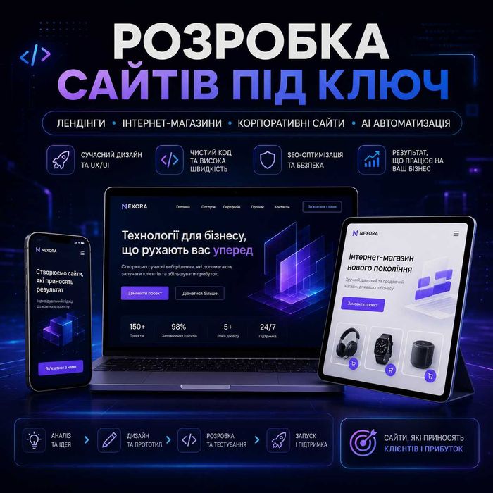 Розробка сайтів під ключ | Лендінги | Інтернет-магазини