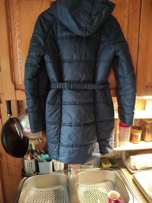 Firmowa długa kurtka / krótki płaszczyk  granat - New Design