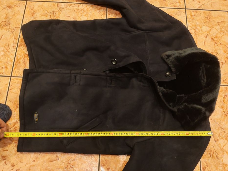 Kożuch męski, używany, granatowy