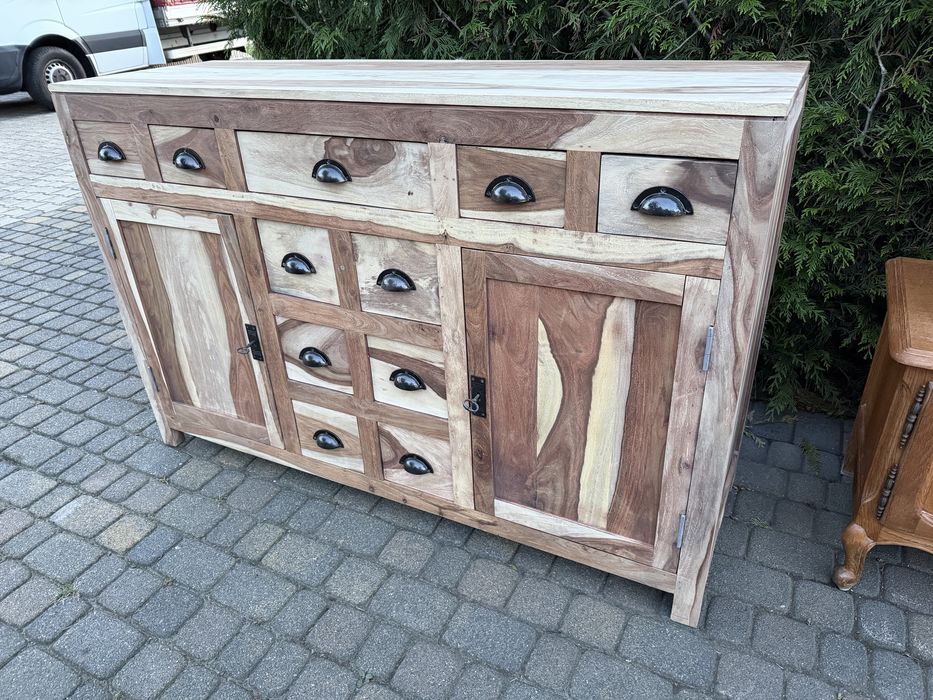 Komoda oczyszczona masywna 150 cm szerokosci drewno orzech włoski