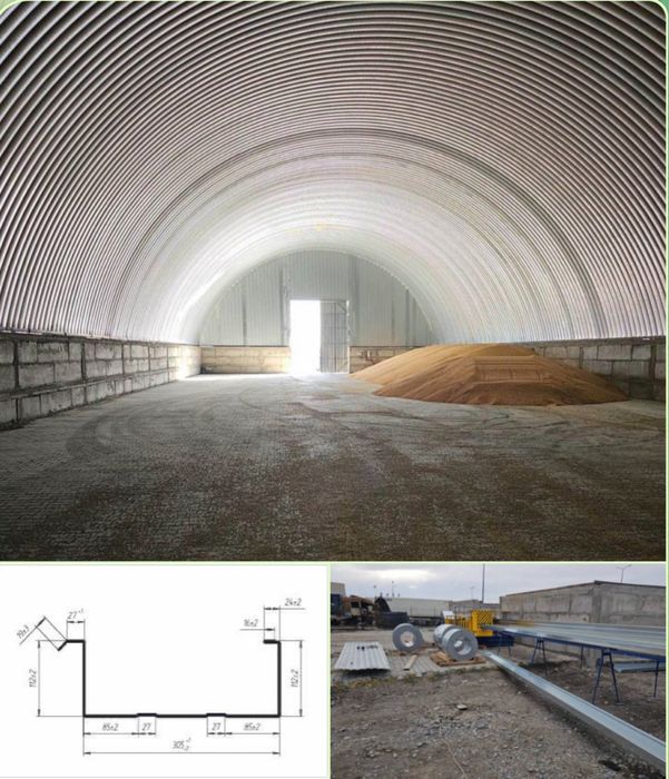 лінія виробництва безкаркасних ангарів