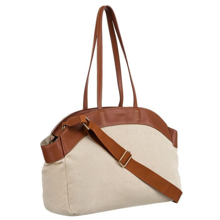 duża torba damska wykonana ze skóry naturalnej i włókna