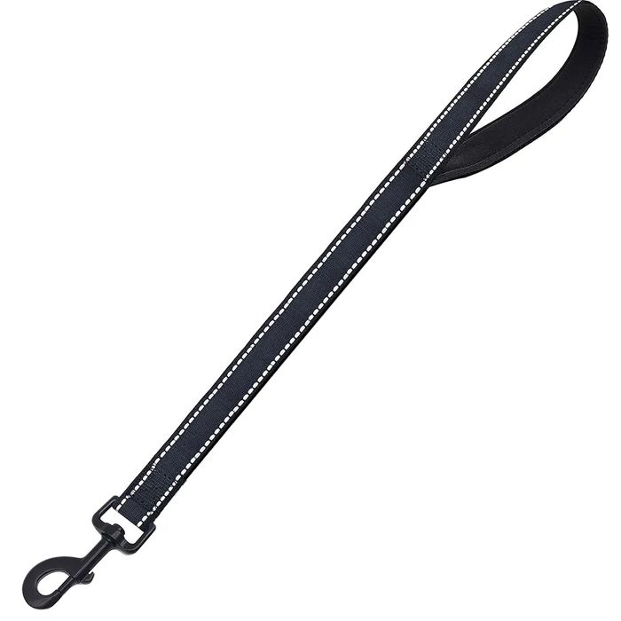 Krótki smycz dla psa treningowy mocny 65 cm L-XL czarny