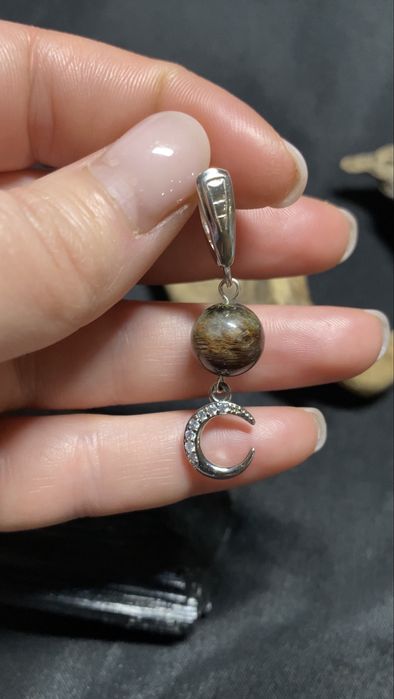 Фантасичні срібні сережки з Фантомним Кварцем