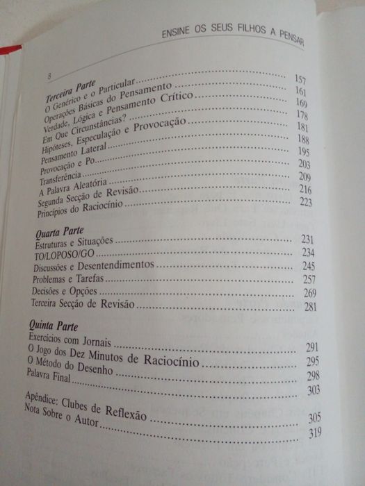 Livro ENSINE OS SEUS FILHOS A PENSAR Edição do Circulo de Leitores