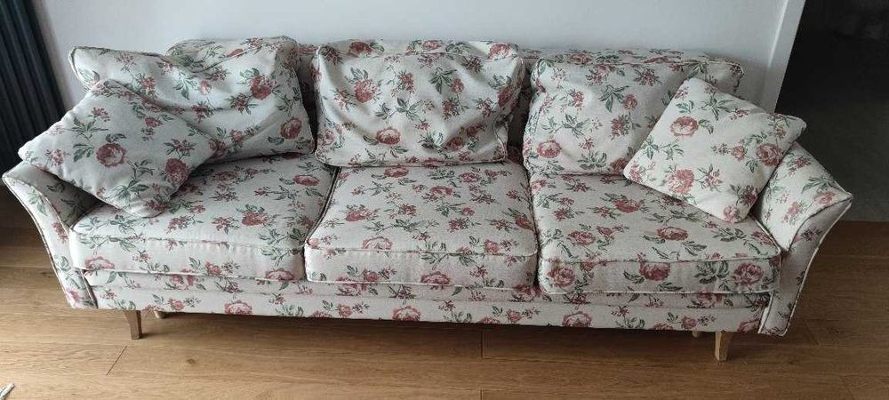 Sofa 3-osobowa w kwiatki