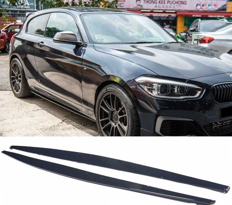 Dokładki Listwy Pod Progi BMW F20 F21 CZARNY POŁYSK / CARBON