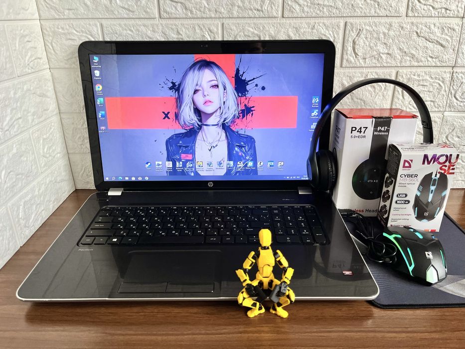 НР с большим экраном 17” / AMD 4 ядра + SSD + игры + комплект