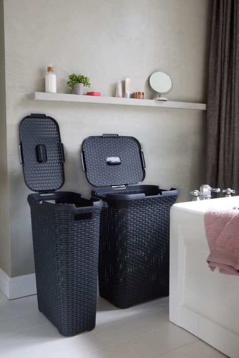 Curver Kosz na bieliznę Rattan Style 40L ciemny szary